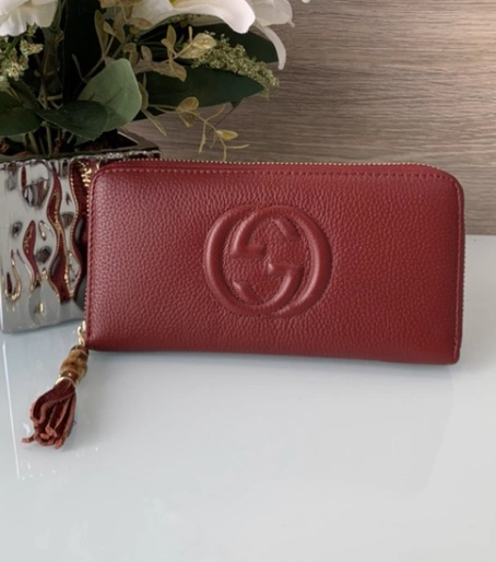 Carteira Gucci Ziper Soho Vinho Italiana