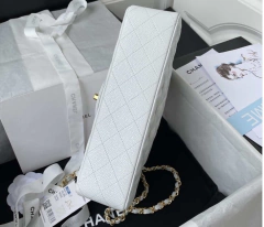 Bolsa Chanel 2.55 Clássica Flap Caviar Branca Italiana na internet