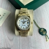 Relógio Rolex 36mm Dourado com Fundo Branco Italiana