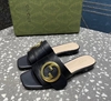 Sandália Rasteira Gucci Preta Italiana