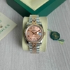 Relógio Rolex 36mm Prata com Fundo Rosa Italiana