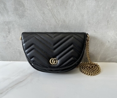 Bolsa Gucci Marmont Preta Matelassê Mini Italiana