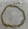 Colar Dior Dourada CD com Cristais Brancos Italiana