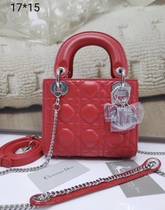Bolsa Lady Dior Mini Vermelha Italiana