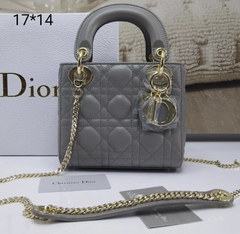 Bolsa Lady Dior Mini Cinza Escuro Italiana - comprar online