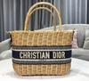 Bolsa Cesta Dior Palha Wicker Italiana