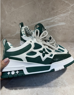 Tênis Louis Vuitton Trainer Verde E Branco Italiana - Romaly Grifes Bolsas