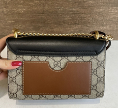Bolsa Gucci Padlock Preta e Marrom Italiana na internet