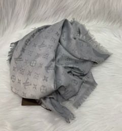 Pashmina Echarpe Louis Vuitton Cinza Contraste Italiana na internet