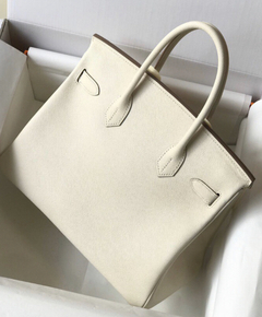 Bolsa Hermès Kelly 28 Branca Epsom Italiana - Romaly Grifes Bolsas