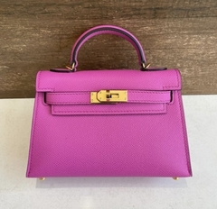 Bolsa Hermès Kelly Mini 20 Pink Italiana