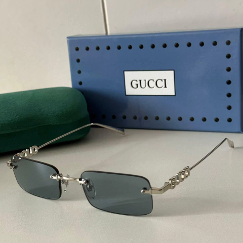 Óculos Gucci Cinza Escuro com Prata Italiana - comprar online