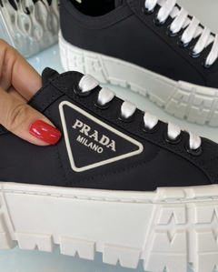 Tênis Prada Gabardine de Nylon Preto Italiana na internet