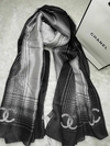 Lenço Chanel Preto e Cinza Italiana