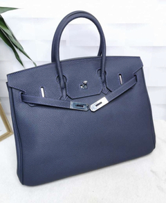 Bolsa Hermes Birkin 35 Azul Marinho Italiana