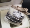 Relógio Bulgari Serpenti Prata com Fundo Branco e Brilho Duas Voltas Italiana