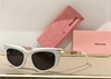Óculos De Sol Miu Miu Branco com Dourado Italiana