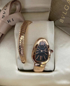 Relógio Bulgari Serpenti Rosé com Fundo Preto Italiana