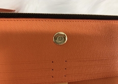 Carteira Louis Vuitton Adele Zíper Duplo Laranja Italiana - loja online