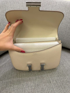 Bolsa Hermes Constance Off White com Prata 24 Italiana na internet