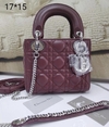 Bolsa Lady Dior Mini Vinho Italiana