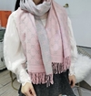 Echarpe Gucci Lã Dupla Face Rosa e Cinza Italiana