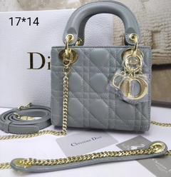 Bolsa Lady Dior Mini Cinza Italiana