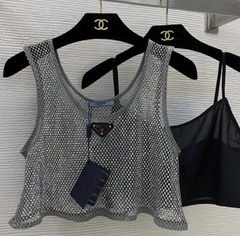 Blusa Prada em Malha Bordada com Strass Italiana