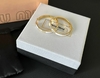 Brinco Celine Argola Branco com Dourado Italiana