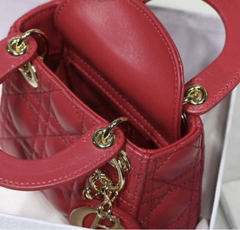 Bolsa Lady Dior Micro Vermelha Italiana