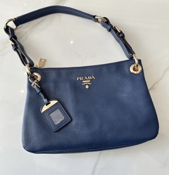 Bolsa Prada Tessuto Hobo Azul Marinho Italiana - Romaly Grifes Bolsas