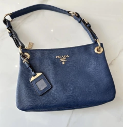 Bolsa Prada Tessuto Hobo Azul Marinho Italiana - Romaly Grifes