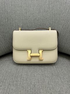 Bolsa Hermes Constance Off White com Dourado 24 Italiana