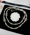 Colar Chanel Pérolas e Strass Italiana