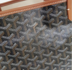 Imagem do Bolsa Goyard St Louis Preto Com Alças Caramelo Média Italiana
