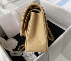 Bolsa Chanel 2.55 Clássica Caviar Bege com Dourado Italiana - Romaly Grifes