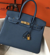 Bolsa Hermes Birkin 25 Azul Marinho Italiana