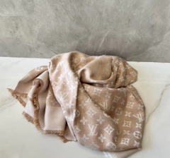 Echarpe Xale Louis Vuitton Bege Bicolor Italiana - comprar online