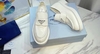 Mocassim Prada Em Couro Branco Italiana