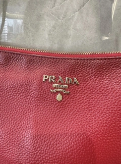 Bolsa Prada Tessuto Hobo Vermelha Italiana