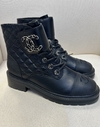 Bota Chanel Preta Italiana