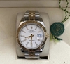 Relógio Rolex 36mm Prata e Dourado com Fundo Branco Italiana