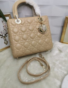 Bolsa Lady Dior Média Bege Italiana