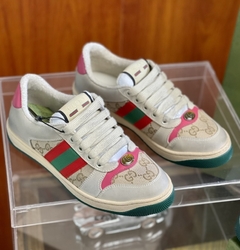 Tênis Gucci Screener Rosa Italiana