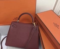 Bolsa Hermes Kelly 25 Togo Vinho Italiana na internet