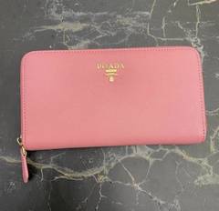 Carteira de Couro Saffiano Rosa Italiana