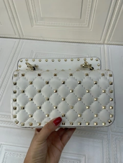 Bolsa VLTN Rockstud Spike Mini Branca Italiana - Romaly Grifes