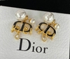Brinco Dior CD Preto com Dourado e Pérolas Italiana