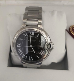 Cartier Ballon Bleu Prata com Fundo Preto Italiana