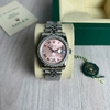 Relógio Rolex 36mm Prata com Fundo Rosa Italiana